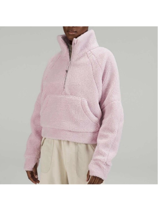 Lululemon Tops - Lululemon Scuba Oversized Fleece Athleisure Funnel Neck 1/2 Zip Pink Peony M/L